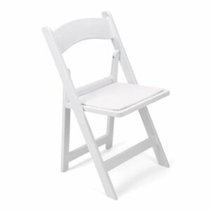 White Padded Folding Chair