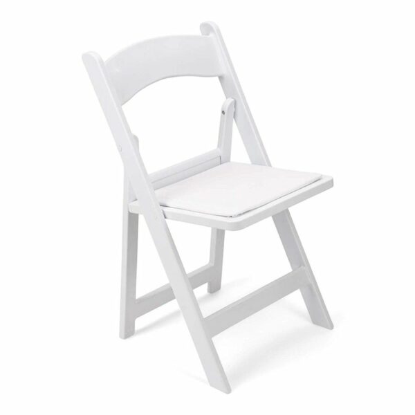White Padded Folding Chair